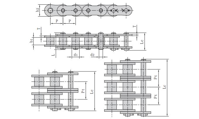 100SP-1链条规格参数_SP系列高强度链条尺寸图纸